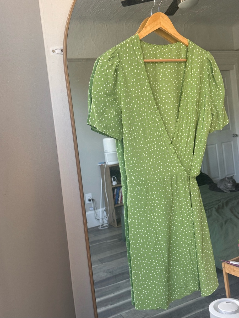 Green Wrap Mini Dress